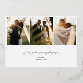 Goldene Foil Merry & Verheiratete Hochzeit Foto Ur Folieneinladung (Rückseite)