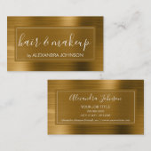 Goldene Foil Moderne Elegante Brushed Metal Visitenkarte (Vorne/Hinten)