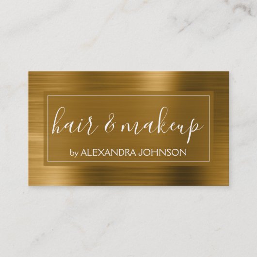 Goldene Foil Moderne Elegante Brushed Metal Visitenkarte (Vorderseite)