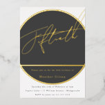 Goldene Foil Moderne Mens Frauen 50. Geburtstagspa Folieneinladung<br><div class="desc">Gold Foil Modern Mens Frauen 50. Geburtstagsparty Foil Einladung Siehe andere Einladungen in unserem Nest und Nest Store</div>
