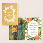 Goldene Foil Orange Blumenzwiebeln Einladung (Anzeige)