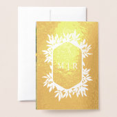 Goldene Foil Orange Blumenzwiebeln Einladung (Rückseite mit Umschlag)