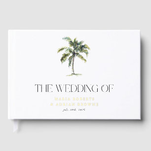 Goldene Foil Palm Tree Tropical Beach Hochzeit Gästebuch