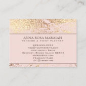 *~* Goldene Foil Pastel Schöne Hochzeit Elegant Visitenkarte (Rückseite)