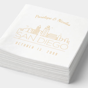 Goldene Foil Personalisiert San Diego Wedding Napk Servietten Mit Folie