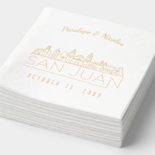 Goldene Foil Personalisiert San Juan Wedding Napki Servietten Mit Folie
