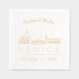 Goldene Foil Personalisiertes Venedig Hochzeit Nap Servietten Mit Folie