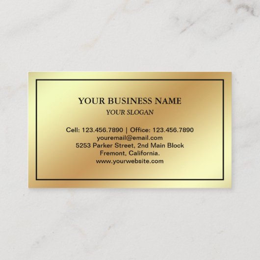 Goldene Foil Piazza della Riforma Visitenkarte (Rückseite)