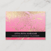 *~* Goldene Foil PINK Schöne Hochzeit Elegant Visitenkarte (Vorderseite)