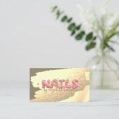 Goldene Foil Pinselstriche Visitenkarte (Stehend Vorderseite)