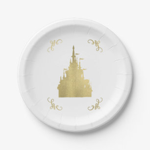 Goldene Foil Princess Flag Burg Storybook Hochzeit Pappteller