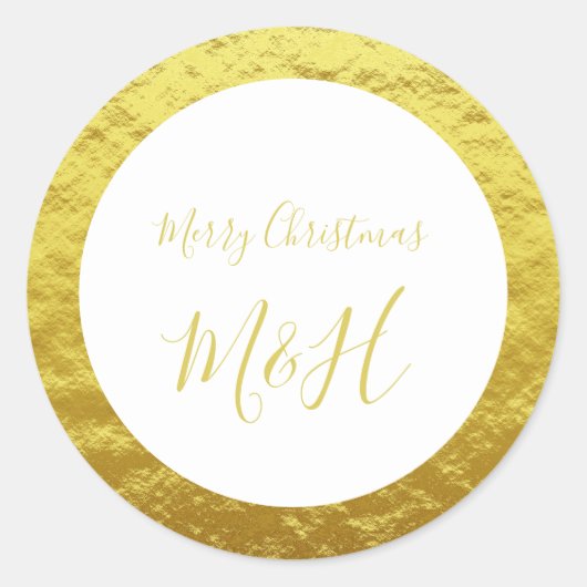 Goldene Foil Print Runder Aufkleber (Vorderseite)