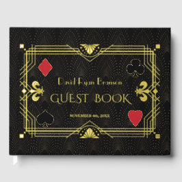 Goldene Foil Roaring 20's Art Déco Bachelor Party Gästebuch