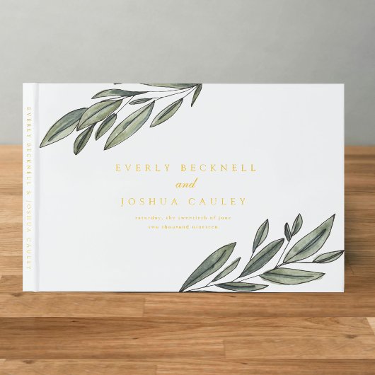Goldene Foil Romantische Botanische Hochzeit Gästebuch