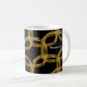 Goldene Foil Scribble Circle Moderner Kaffee Tasse (VorderseiteRechts)