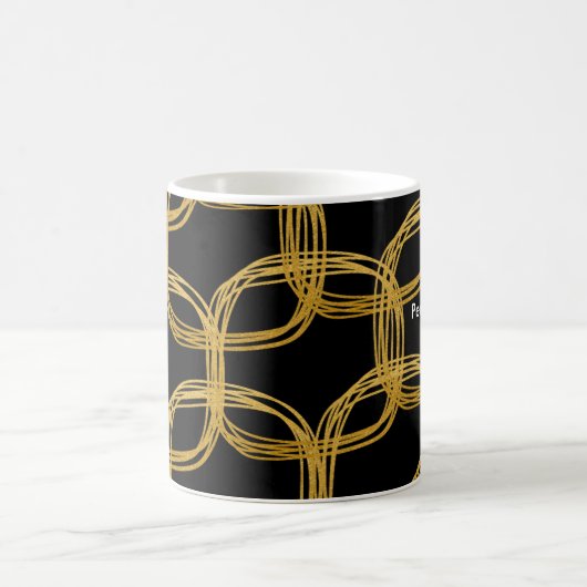 Goldene Foil Scribble Circle Moderner Kaffee Tasse (Mittel)