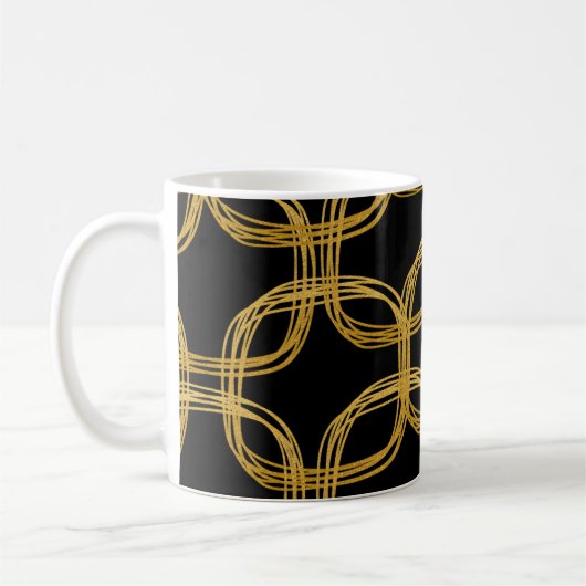 Goldene Foil Scribble Circle Moderner Kaffee Tasse (Links)