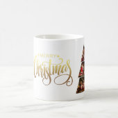Goldene Foil-Style Foto Collage Frohe Weihnachtsba Kaffeetasse (Mittel)