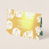 Goldene Foil Tropical Monstera Hochzeit Einladung (Vorderseite)