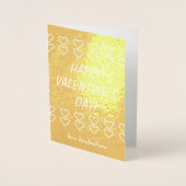 Goldene Foil Valentine-Tageskarte Folienkarte (Vorderseite)