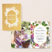 Goldene Foil Vibranding Wasserfarbenflora Hochzeit Folienkarte (Anzeige)