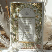 Goldene Foil Vintage Hochzeit Einladung Jugendstil