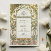 Goldene Foil Vintage Hochzeit Einladung Jugendstil