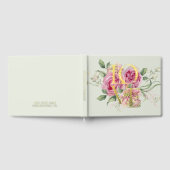 Goldene Foil Wasserfarbe Romantische Blumenhochzei Gästebuch (Voll)