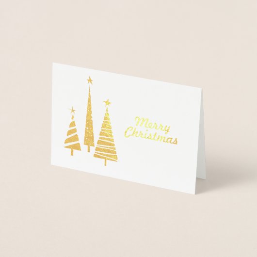 Goldene Foil-Weihnachtsbäume Folienkarte (Vorderseite)