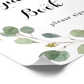 Goldene Foliage Calligraphy Gästebuchsignatur Poster (Ecke)