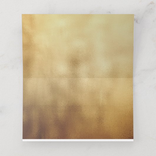 Goldene Foliage | Elegante Gold Navy Blue Wedding Platzkarte (Innenseite Aufgefaltet)