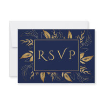 Goldene Foliage | Elegante Gold Navy Blue Wedding