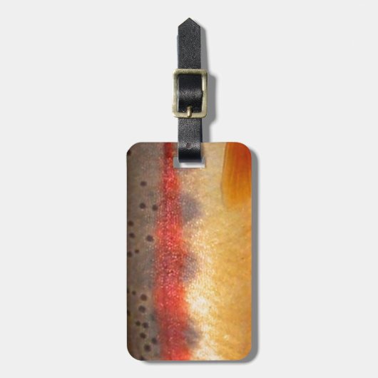 Goldene Forelle durch PatternWear© Gepäckanhänger (Vorderseite vertikal)