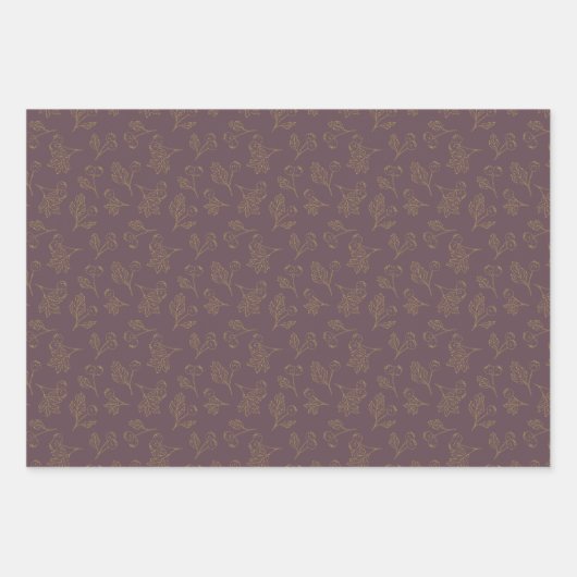 Goldene Forelle Winter Berries Geschenkpapier Set (Vorderseite)