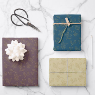 Goldene Forelle Winter Berries Geschenkpapier Set