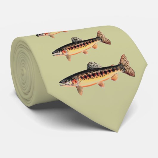 Goldene Forellestepladder-Krawatte (grüner Krawatte (Gerollt)