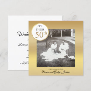 Goldene Foto-Einladung zum 50. Hochzeitstag Einladung