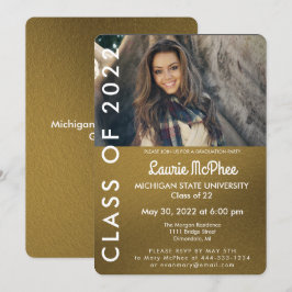 Goldene Foto-Graduate-Einladung Einladung