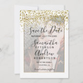 Goldene Foto-Hochzeit in Chic Save the Date (Vorderseite)