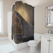 Goldene Frauentäuschung mit Sonne und Marmortextur Duschvorhang (Beispiel)