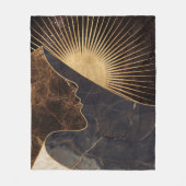 Goldene Frauentäuschung mit Sonne und Marmortextur Fleecedecke (Vorderseite)