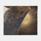 Goldene Frauentäuschung mit Sonne und Marmortextur Fleecedecke (Vorderseite (Horizontal))