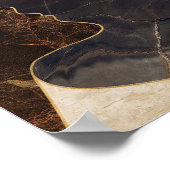 Goldene Frauentäuschung mit Sonne und Marmortextur Poster (Ecke)