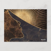 Goldene Frauentäuschung mit Sonne und Marmortextur Postkarte (Rückseite)