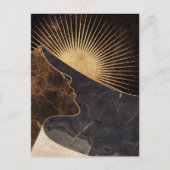 Goldene Frauentäuschung mit Sonne und Marmortextur Postkarte (Vorderseite)