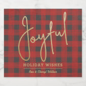 Goldene Freude am Buffalo Kariert Schaumweinetikett (Einzelnes Label)