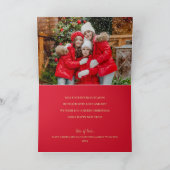 Goldene Freude am Red Folded Foto Weihnachten Karte (Innenseite)