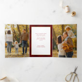 Goldene Freude | Rot Kariert | FOTO Dreifach Gefaltete Karte (Innenseite)