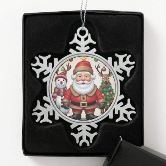 "Goldene Freude" Schneeflocken Zinn-Ornament (Box)