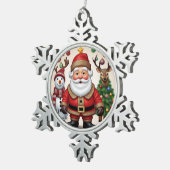 "Goldene Freude" Schneeflocken Zinn-Ornament (Rechts)